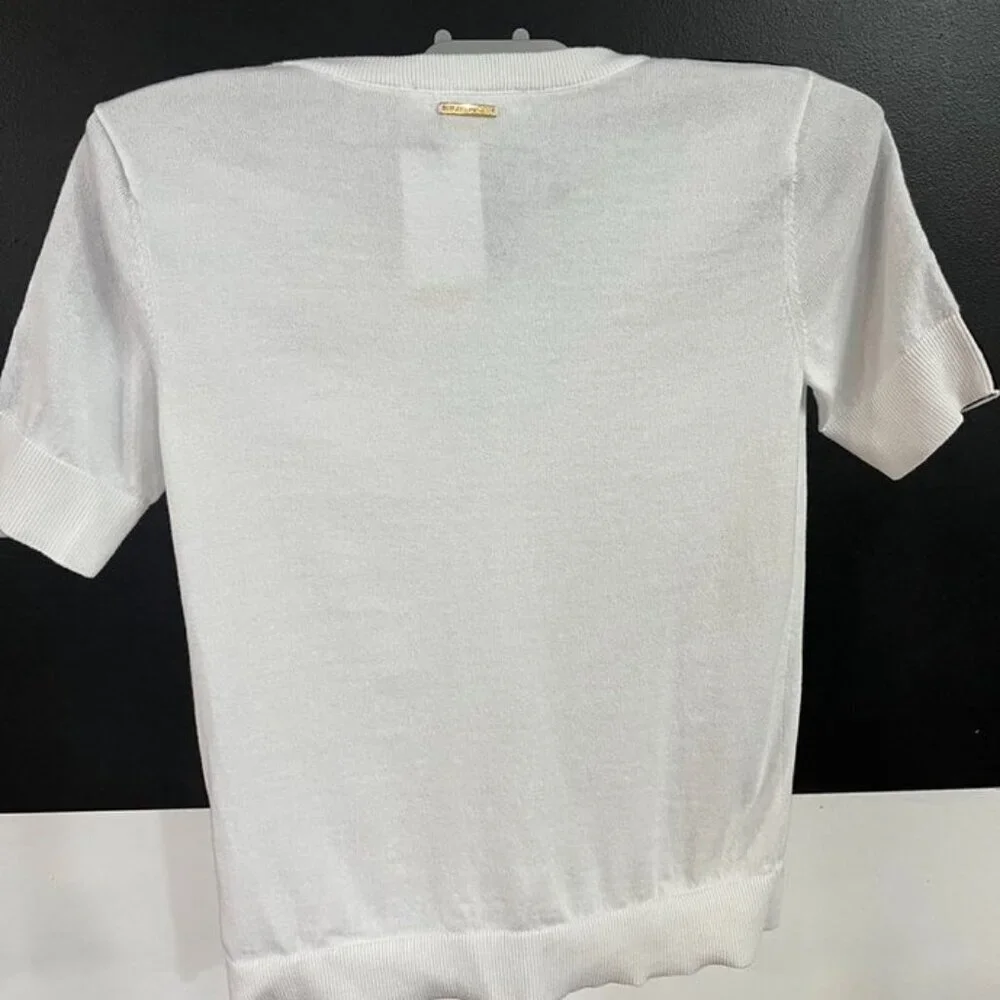 Michael Kors White Logo Tape Sweater | Size S | NWT